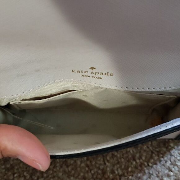 KATE Spade cream black trim and bow clutch purse - Picture 5 of 6